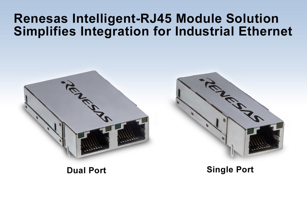Renesas Electronics simplifie l’intégration pour l’Ethernet industriel avec la solution de module intelligent-RJ45